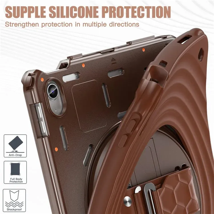 For iPad 10.9 (2022) Case Kickstand Hand Strap Tablet Cover with Shoulder Strap