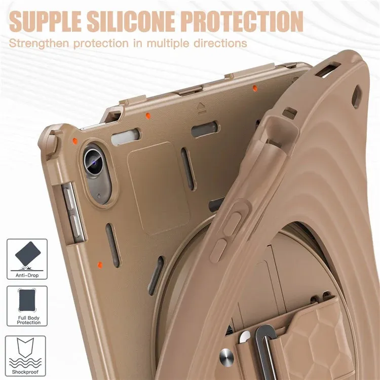 For iPad 10.9 (2022) Case Kickstand Hand Strap Tablet Cover with Shoulder Strap