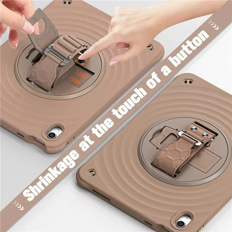 For iPad 10.9 (2022) Case Kickstand Hand Strap Tablet Cover with Shoulder Strap