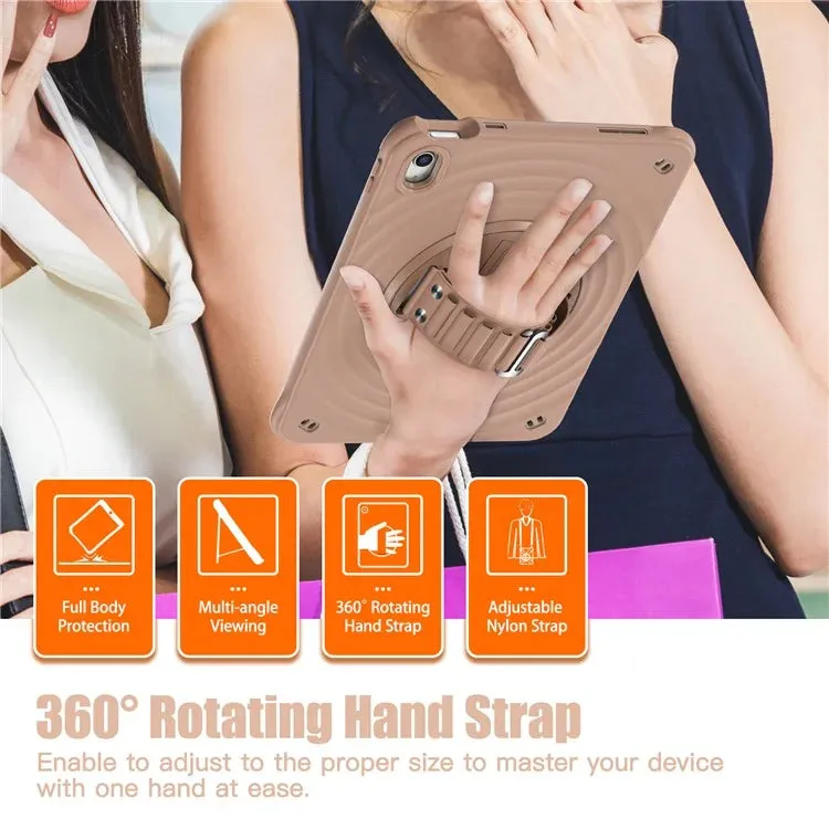 For iPad 10.9 (2022) Case Kickstand Hand Strap Tablet Cover with Shoulder Strap