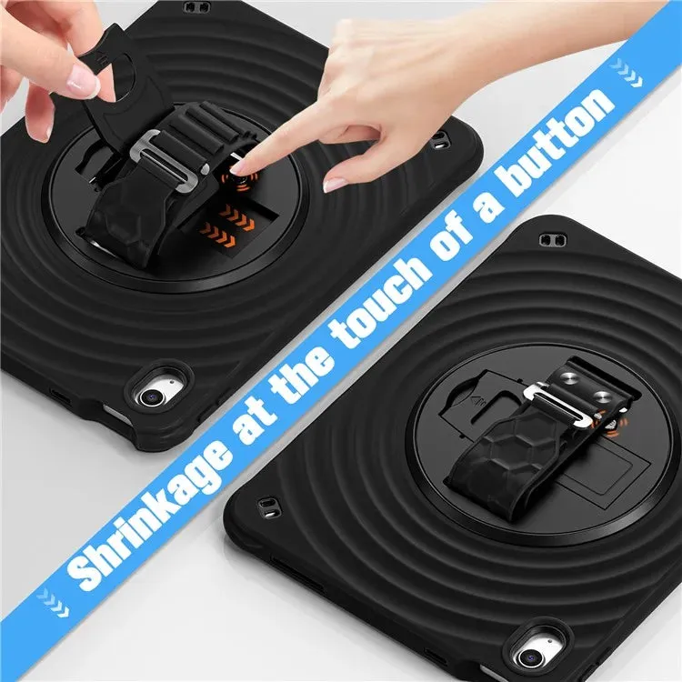 For iPad 10.9 (2022) Case Kickstand Hand Strap Tablet Cover with Shoulder Strap