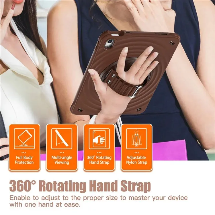 For iPad 10.9 (2022) Case Kickstand Hand Strap Tablet Cover with Shoulder Strap