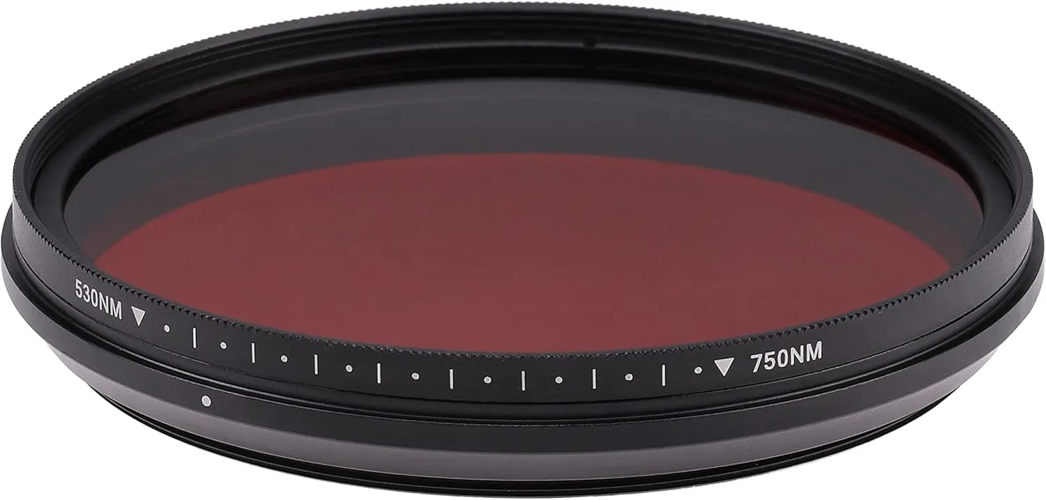 Fotga 46mm Six-in-One Adjustable Variable Infrared IR Pass X-Ray Lens Filter 530nm to 650nm 680nm 720nm 750nm Lens Filter for DSLR Camera