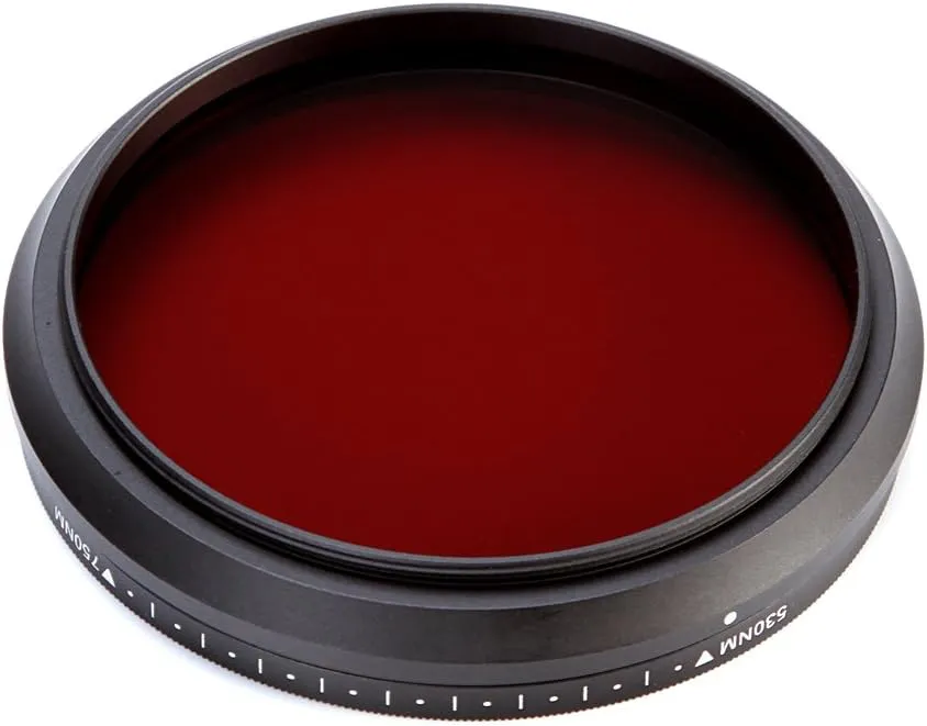 Fotga 46mm Six-in-One Adjustable Variable Infrared IR Pass X-Ray Lens Filter 530nm to 650nm 680nm 720nm 750nm Lens Filter for DSLR Camera