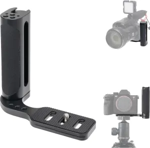 Fotga Universal Left-Hand Side Handle Grip Holder Video Stabilizer with Arca Swiss Base Plate for Canon/Nikon/Sony/Panasonic DSLR Mirrorless Camera,Cold Shoe 1/4"-20 Holes for LED Light/Microphone