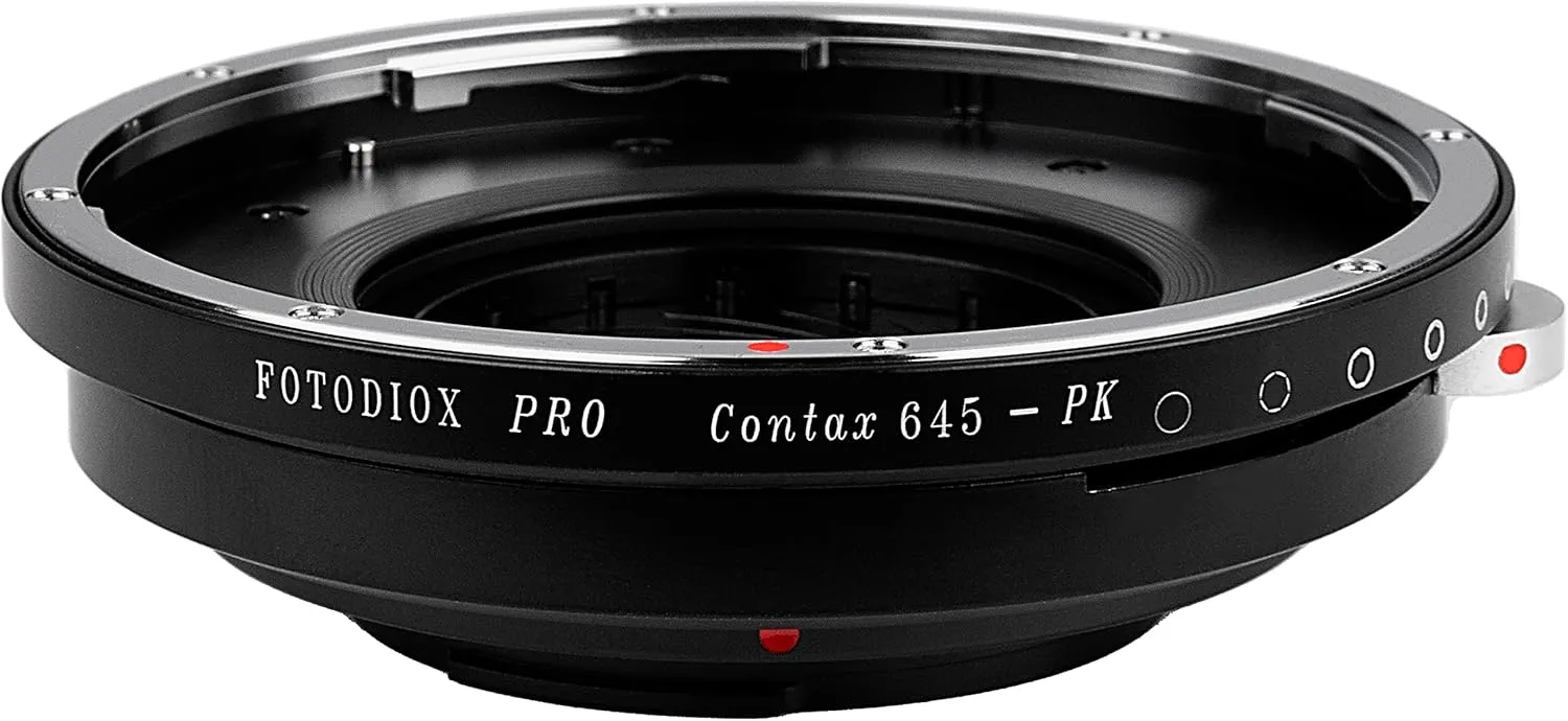 Fotodiox Pro Lens Mount Adapter with Built-in Aperture Control Iris, for Contax 645 Lens to Pentax K-Mount (PK) DSLR Cameras