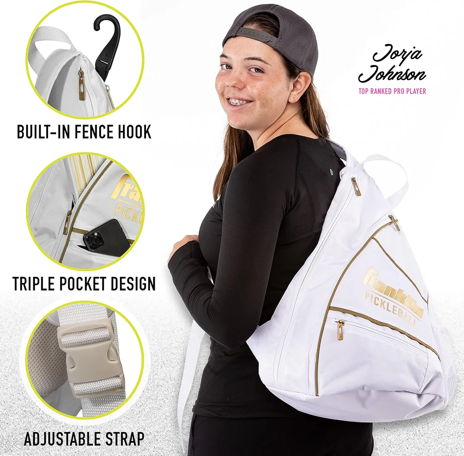 Franklin Sports Pickleball Bags for Gear, Equipment Men Women - Holds Paddles, Pickleballs   Accessories