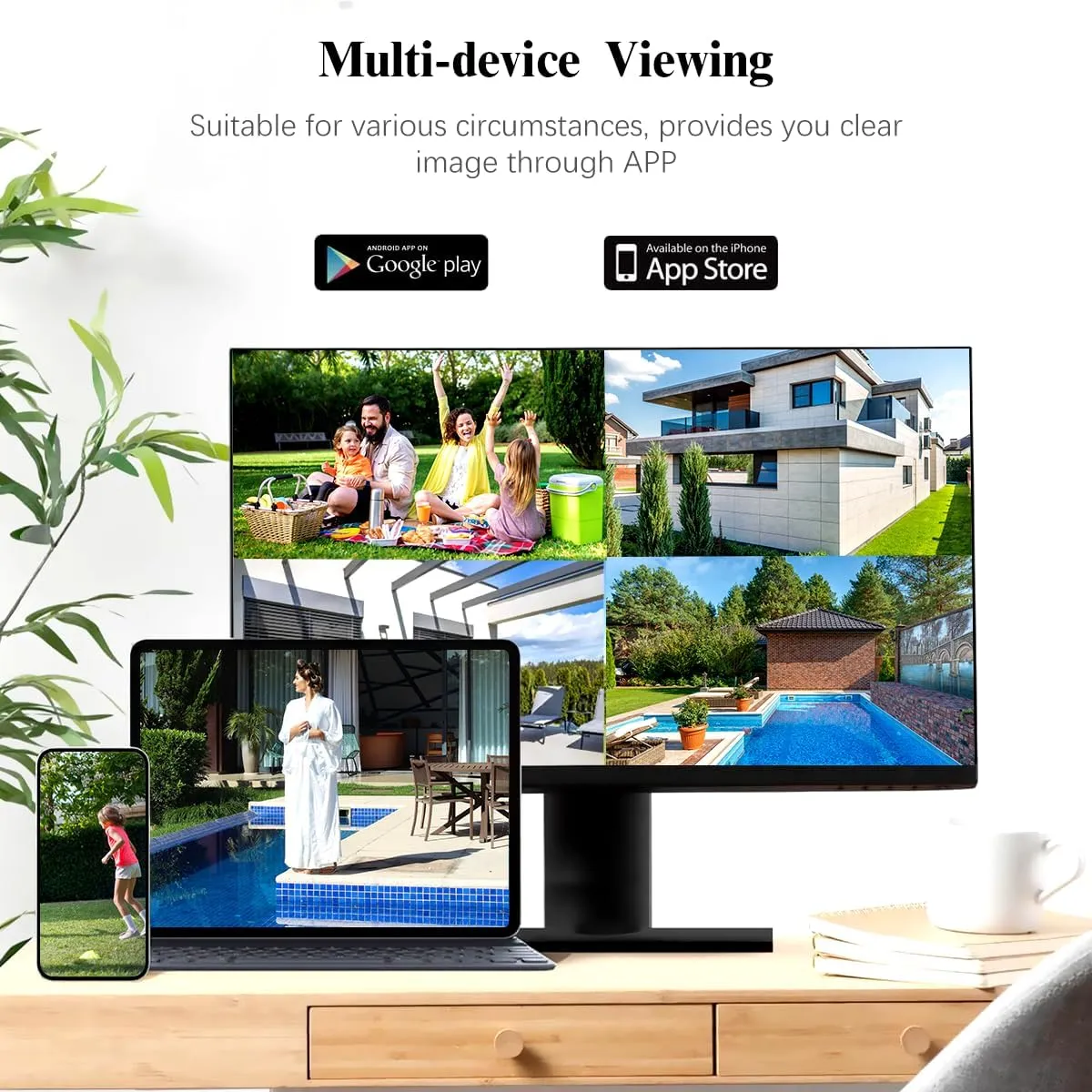 (Full HD 5MP Definition & 122° Ultra Wide-Angle) Wired Security Camera System with Monitor Outdoor Home Surveillance Cameras CCTV Camera Security System Outside Video Equipment Indoor