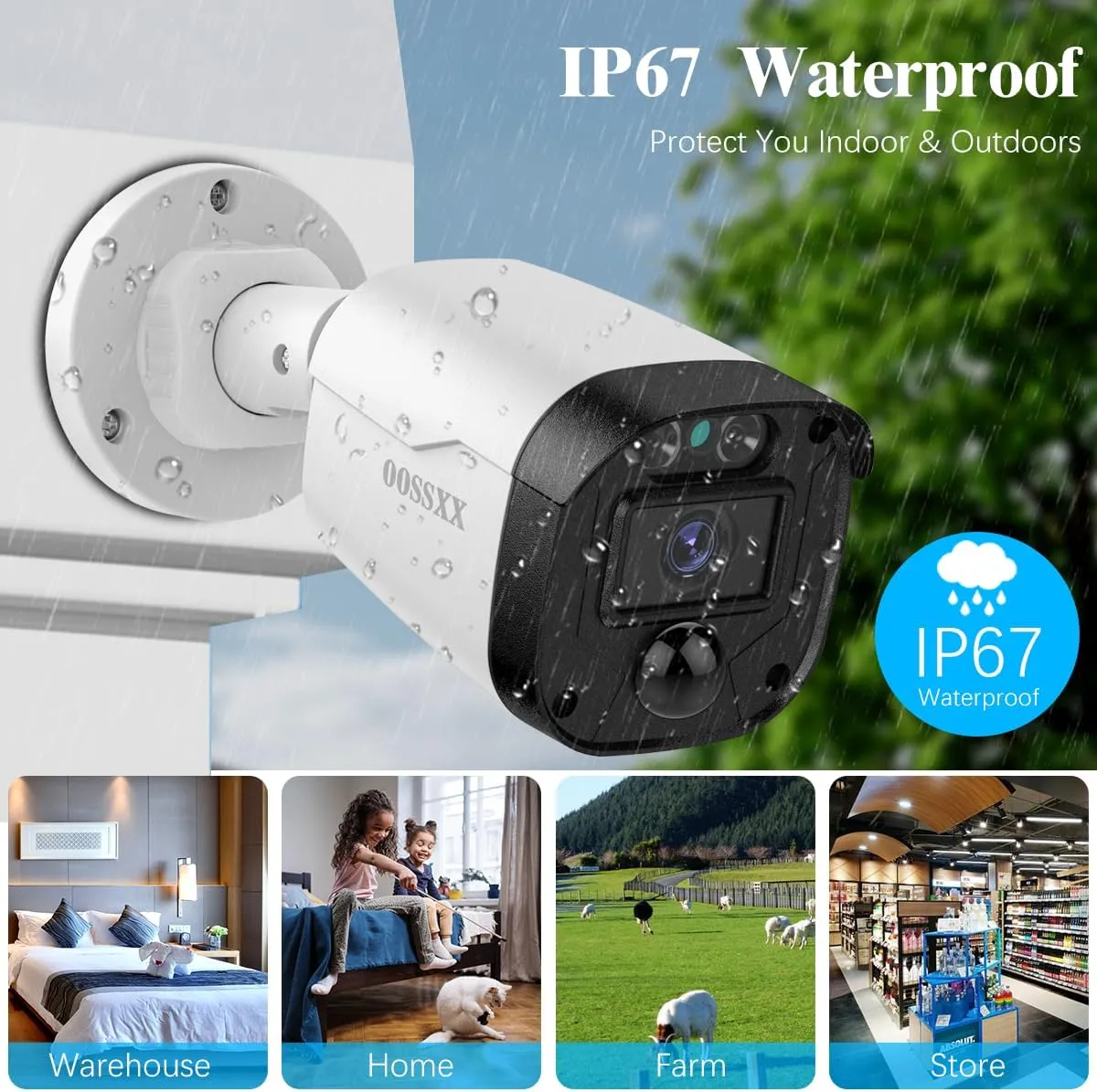 (Full HD 5MP Definition & 122° Ultra Wide-Angle) Wired Security Camera System with Monitor Outdoor Home Surveillance Cameras CCTV Camera Security System Outside Video Equipment Indoor