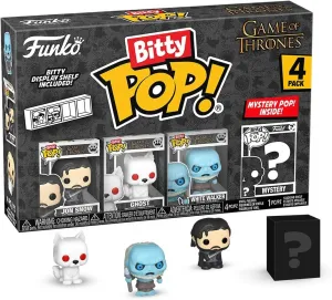 Funko Pop Bitty: Game of Thrones - Jon Snow, Ghost, White Walker, & Mystery Chase Figure - (Styles May Vary) and A Surprise Mystery Mini Figure - 0.9 Inch (2.2 Cm) Collectable - Gift Idea