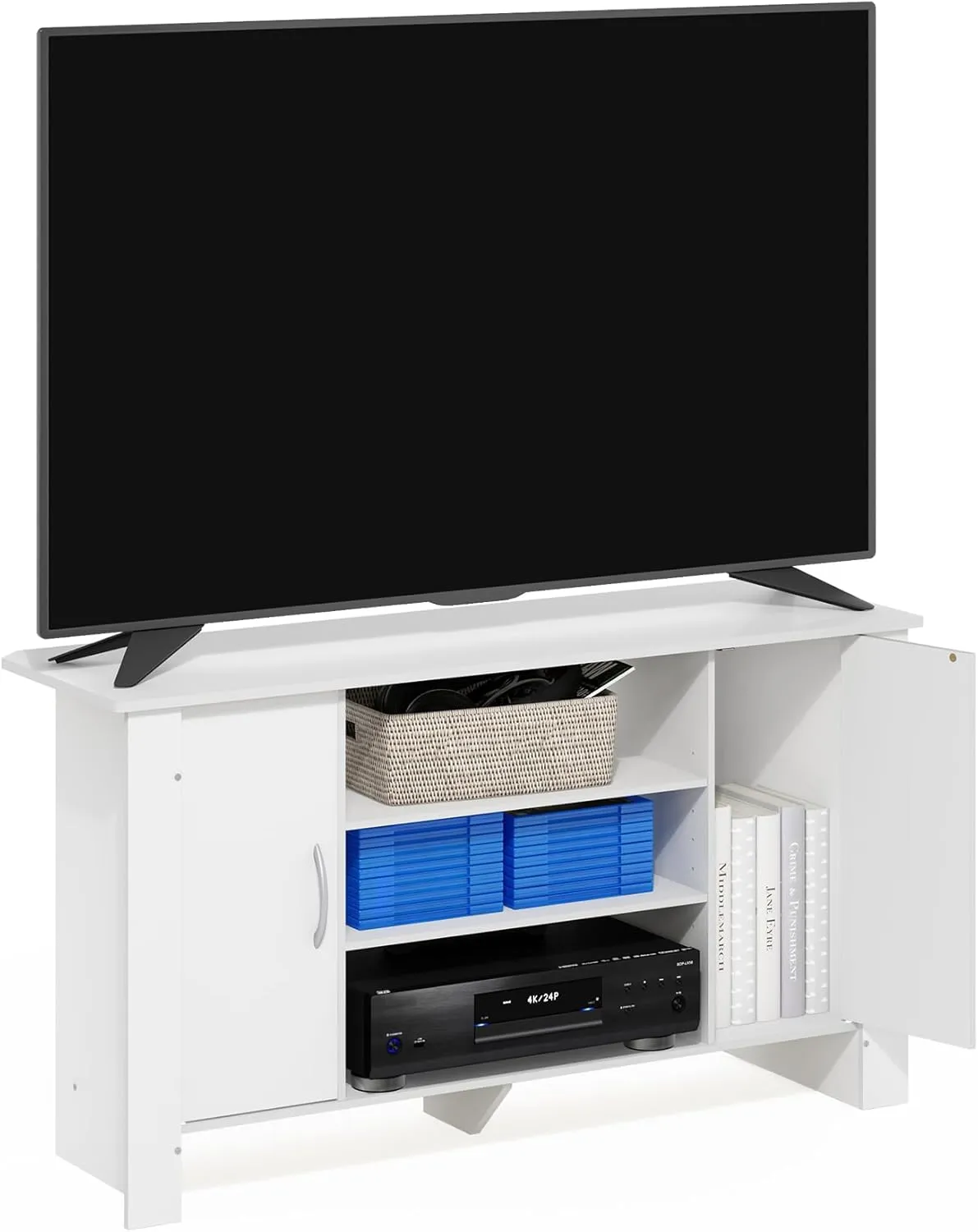 Furinno Econ Stand Entertainment Center, 50-Inch TV, White