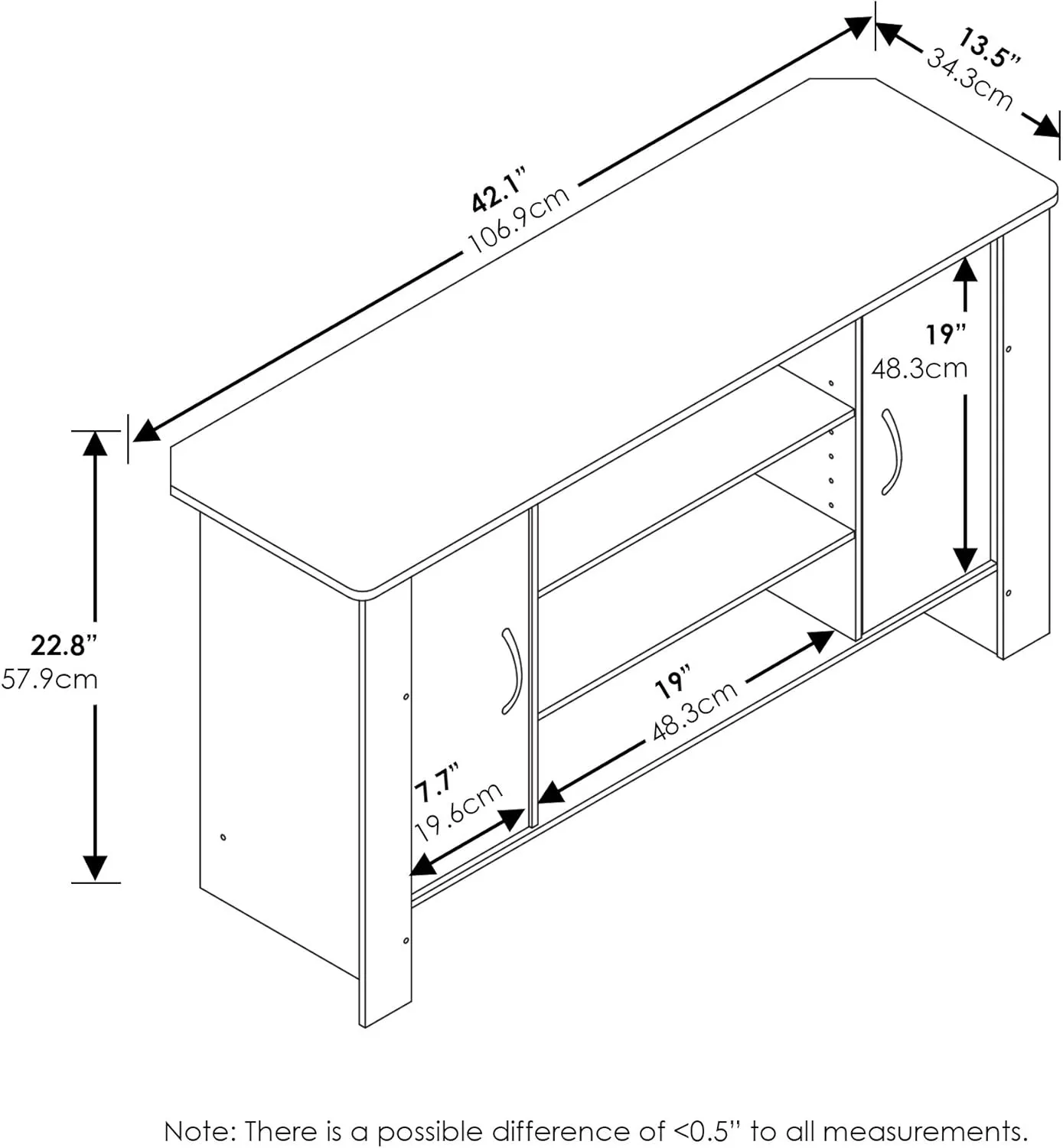Furinno Econ TV Stand Entertainment Center, Espresso