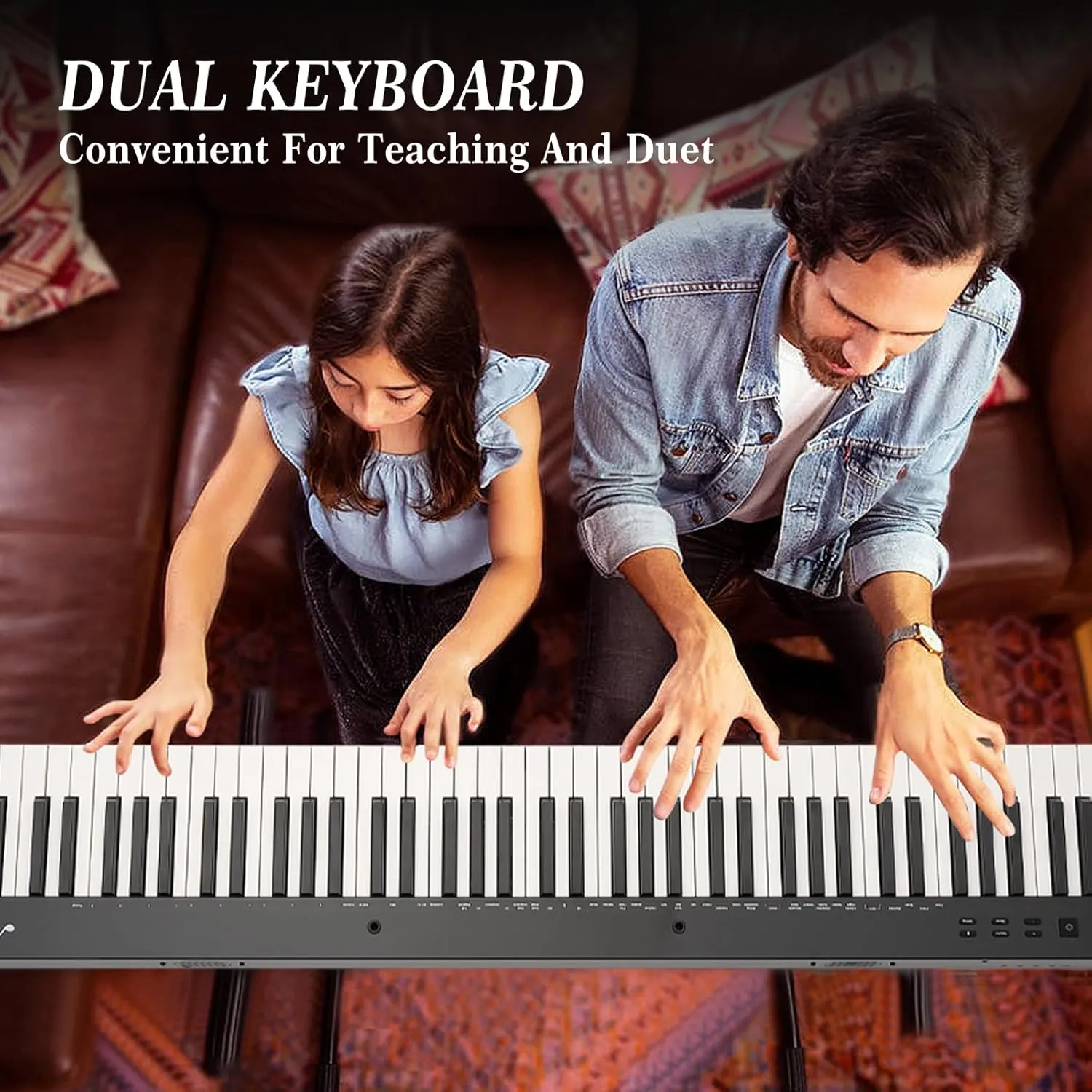 GAOMON Piano Keyboard 88 Keys Semi-weighted, Full-Size Electric Keyboard Piano for Beginners,Portable Keyboard with Stand,Headphones,Sustain Pedal,Handbag,Bluetooth, USB MIDI