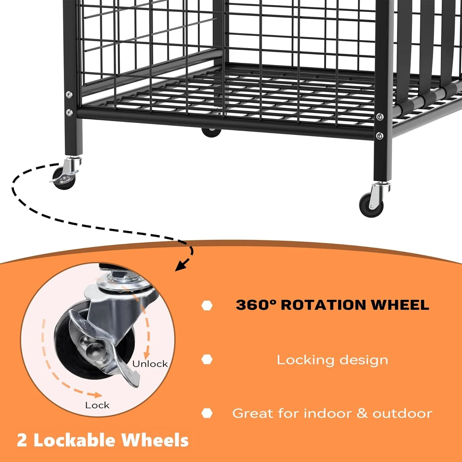 Garage Sports Equipment Organizer, Ball Storage Rack Indoor/Outdoor Rolling Ball Cart with Baskets and Wheels