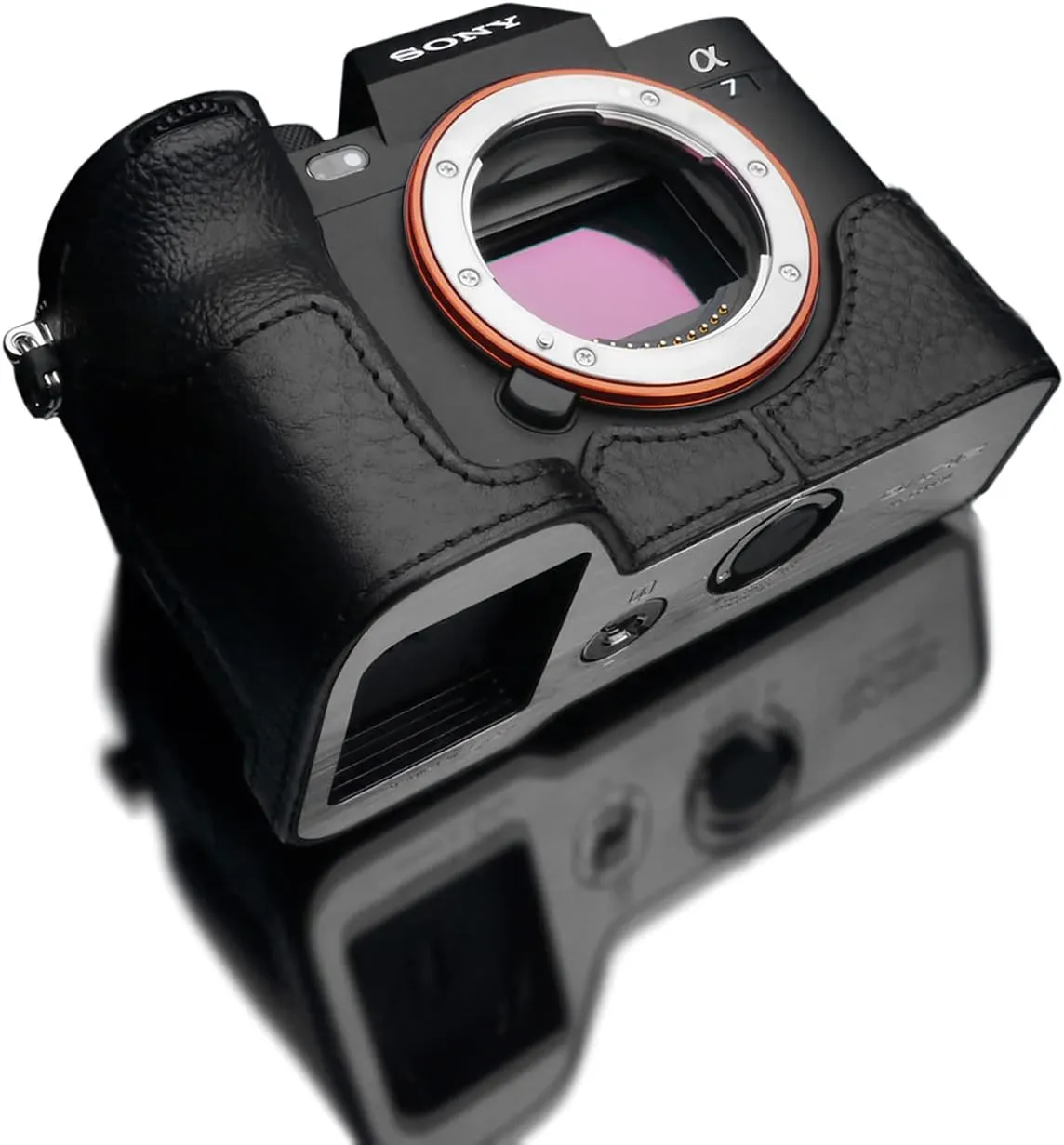 Gariz XS-CHA7M4BK Genuine Leather Half Case for Sony A7IV (NOT for A7RIV), Black