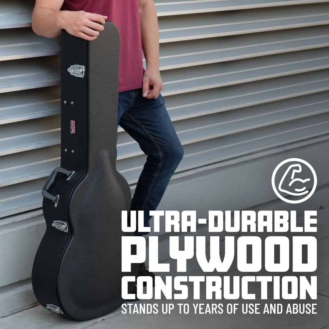 Gator Cases Hard-Shell Wood Case for Wide Body Electric Guitars; Fits PRS Style Guitars and More (GWE-ELEC-WIDE)