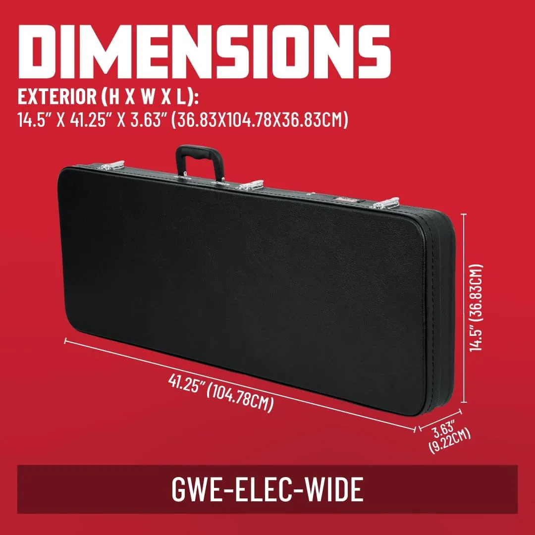 Gator Cases Hard-Shell Wood Case for Wide Body Electric Guitars; Fits PRS Style Guitars and More (GWE-ELEC-WIDE)