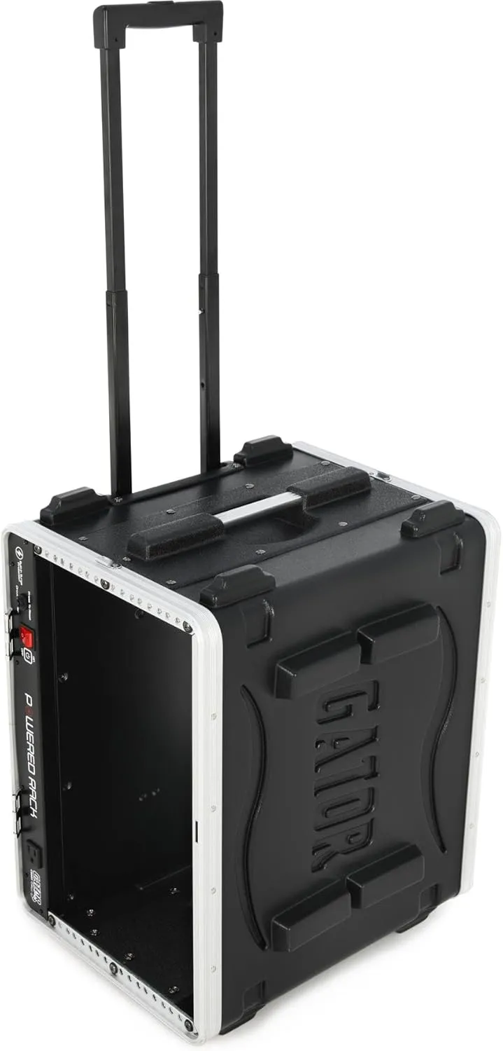 Gator Cases Lightweight Molded 4U Rack Case with Built-in Power Supply,Retractable Tow Handle,19.25" depth, 6U (GRR-6PL-US)