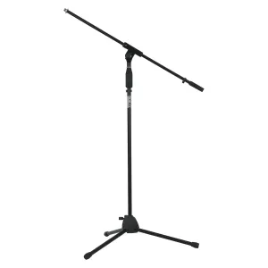 Gator Cases RI-MICTP-FBM, Rok-It Tubular Microphone Stand with Fixed Boom Included. Tripod Design for Compact Storage and Easy Twist Height Adjustment