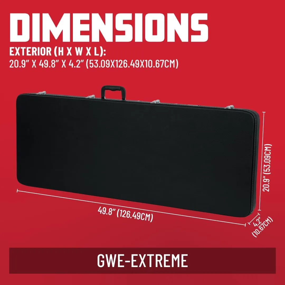 Gator Cases Traditonal Series Hard-Shell Wood Case for Extreme-Shape Electric Guitar Bodies, Fits Flying V, Explorer, Warlock, and More, up to 47.5" in Length (GWE-EXTREME)