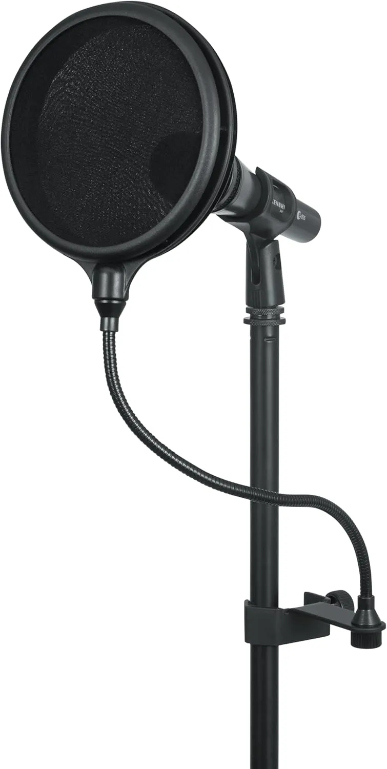 Gator Frameworks Split Level Double Layered Pop Filter with Attachment Clamp; Fits Most Standard Microphone Stands (GM-POP FILTER)