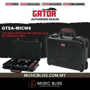 Gator GTSA-MICW6 TSA Series Wireless Microphone Case for 6 Wireless Mics