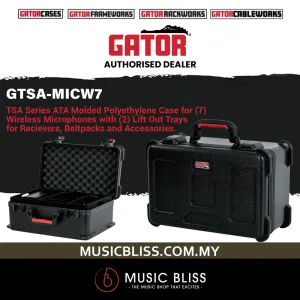 Gator GTSA-MICW7 TSA ATA Molded Microphone Case for 7 Wireless Mic Systems and Accessories