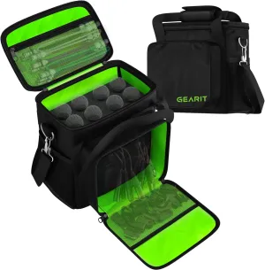 GEARit Microphone Carrying Bag for 8 Microphones, Adjustable Foam Case Fits Wireless Microphones and Stage Mics, Zipper and Mesh Pockets, Includes Shoulder Strap