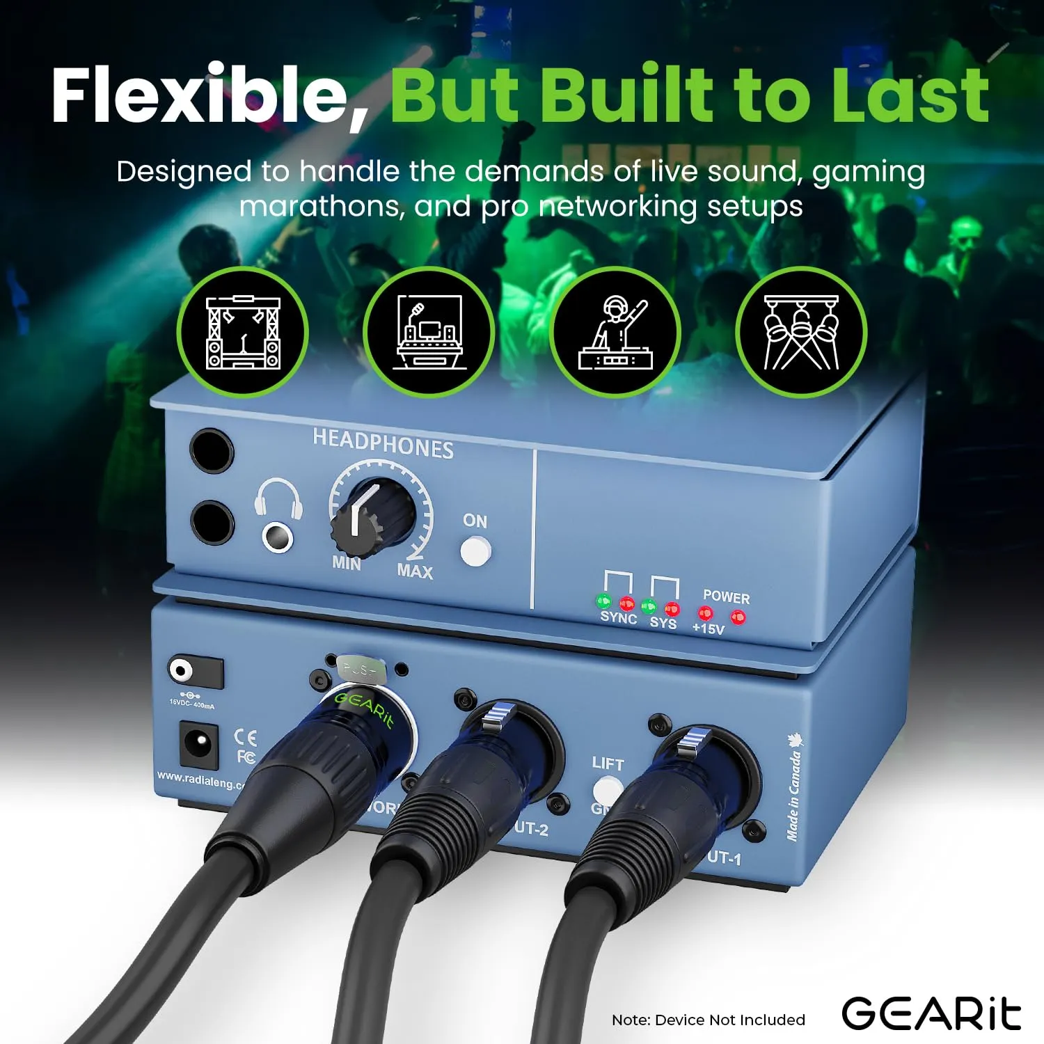 GEARit Shielded CAT6 Ethercon Cable (50 Feet) Professional Audio & Lighting RJ45 EtherCON-Compatible Cable for Studio, Stage, Concerts - 50ft Black