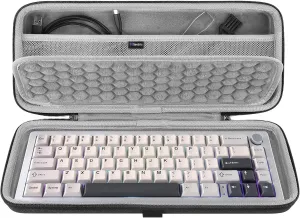 Geekria 65% Compact Keyboard Case, Hard Shell Travel Carrying Bag for 68 Keys Compact Keyboard, Compatible with Keychron K6/ K6 Pro/Keychron Q2 Pro/ Q2 Max, HyperX Alloy Origins 65 Keyboard