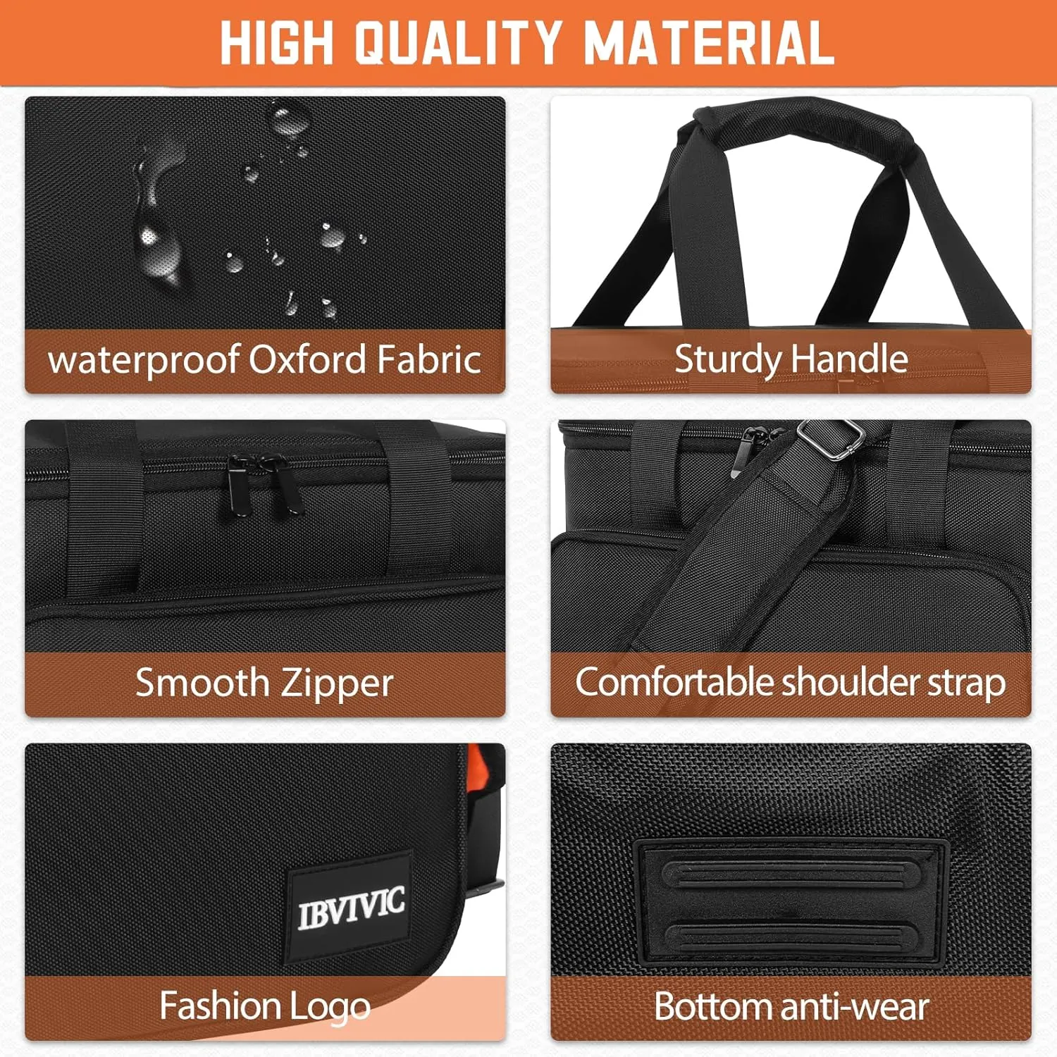 Gig Band Cable File Bag With Adjustable Dividers Dj Gig Bag for Cables, Cords,DJ Gear,Sound Instrument and Accessories 16L x 11W x 12H inch