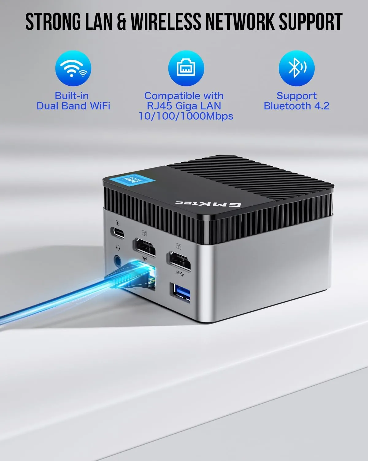 GMKtec Mini PC N97 Preinstalled Windows 11 Pro, G5 Micro Desktop Computer, 12th Gen Intel Alder Lake N97 (up to 3.60GHz) 12GB DDR5 256GB Hard Drive for Business, School, Office