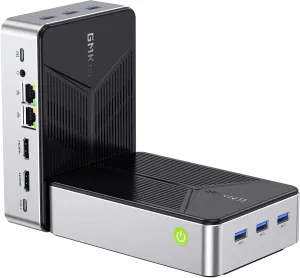 GMKtec Mini PC NAS, G9 Intel N150 Dual Boot System Desktop Computer 12GB DDR5 64GB EMMC  512GB SSD, 4*M.2 NVMe Slots, Dual NIC 2.5GbE, USB-C/USB 3.2 10Gbps, Network Attached Storage