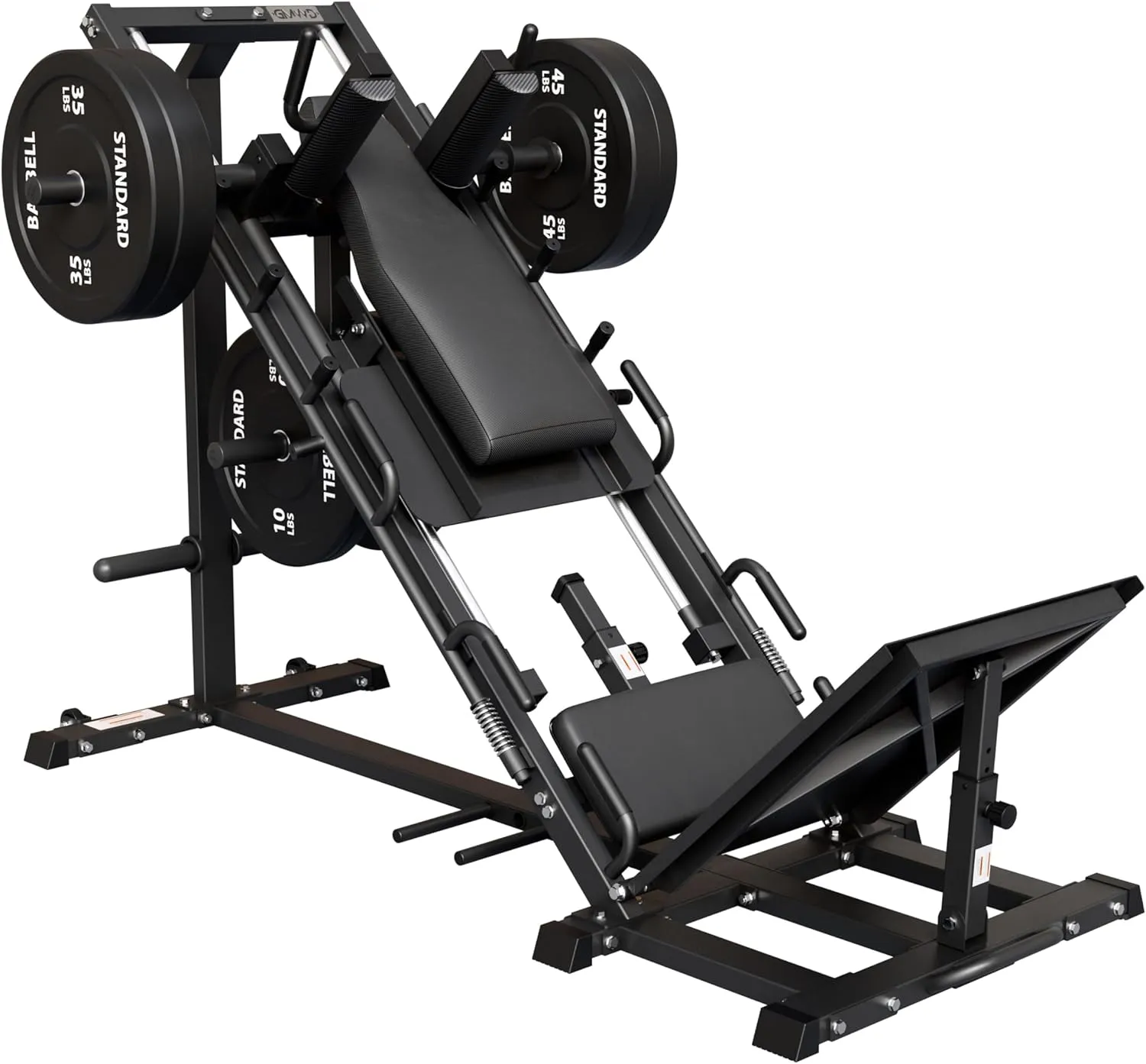 GMWD Leg Press Hack Squat Machine Combo, Leg Exercise Machine with Linear Bearing, 45-Degree Lower Body Special with Weight Storage for Quads, Hamstring, Glutes, Calves, Home Gym Leg Day Equipment
