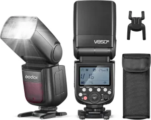 Godox V850II GN60 2.4G 1/8000s High-Speed Sync Camera Flash Speedlite Speedlight light & 2000mAh Li-ion Battery Features 1.5s recycle time and 650 Full Power Pops for Canon Nikon Pentax Olympas