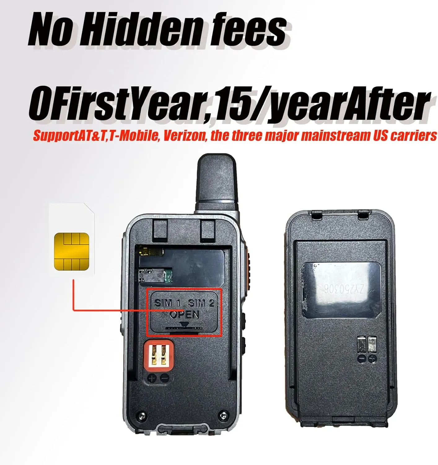 GODPTT 4G PoC Long Range Walkie Talkies with SIM Cards - Unlimited Range Global Push-to-Talk Radios, Portable One-Touch PTT Two-Way Radios for Outdoor, Construction & Fleet Communication (V808S-4Pack)