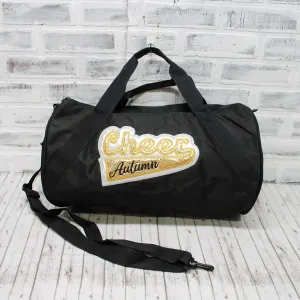 Gold and Silver Shimmer Personalized Cheer Tote or Duffle Bag