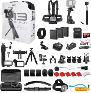 GoPro HERO13 Black Creator Edition - Includes Volta (Battery Grip, Tripod, Remote), Media Mod, Light Mod, Waterproof Action Camera   64GB Card, 50 Piece Accessory Kit and 2 Extra Batteries