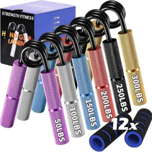 .grip strength trainer, 6 pack hand gripper 50 lbs to 300 lbs, hand strengthening device for fore arm exercises, for woman and men .hand grip strenghtener