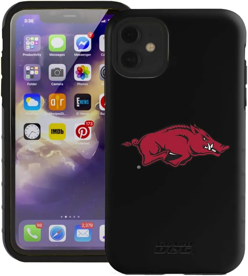 Guard Dog Case Compatible with iPhone 11 - Military Grade - Rugged Two Piece Protection - Collegiate Licensed - Arkansas Razorbacks - Logo