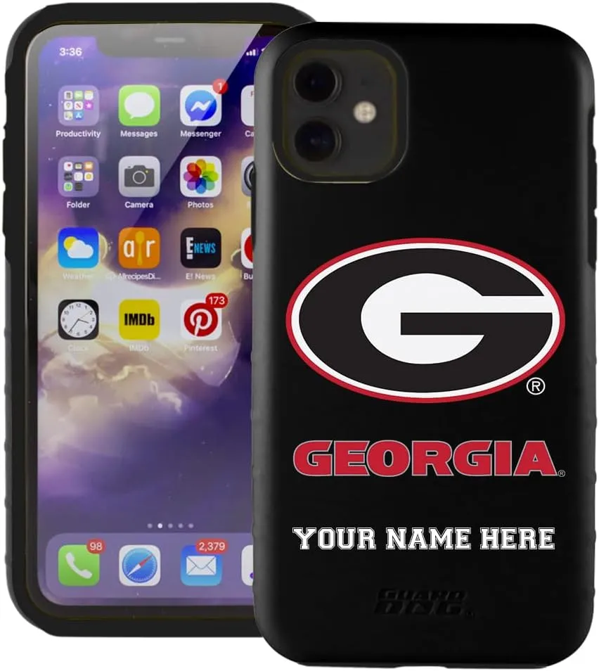 Guard Dog Case Compatible with iPhone 11 - Military Grade - Rugged Two Piece Protection - Collegiate Licensed - Georgia Bulldogs - Personalized