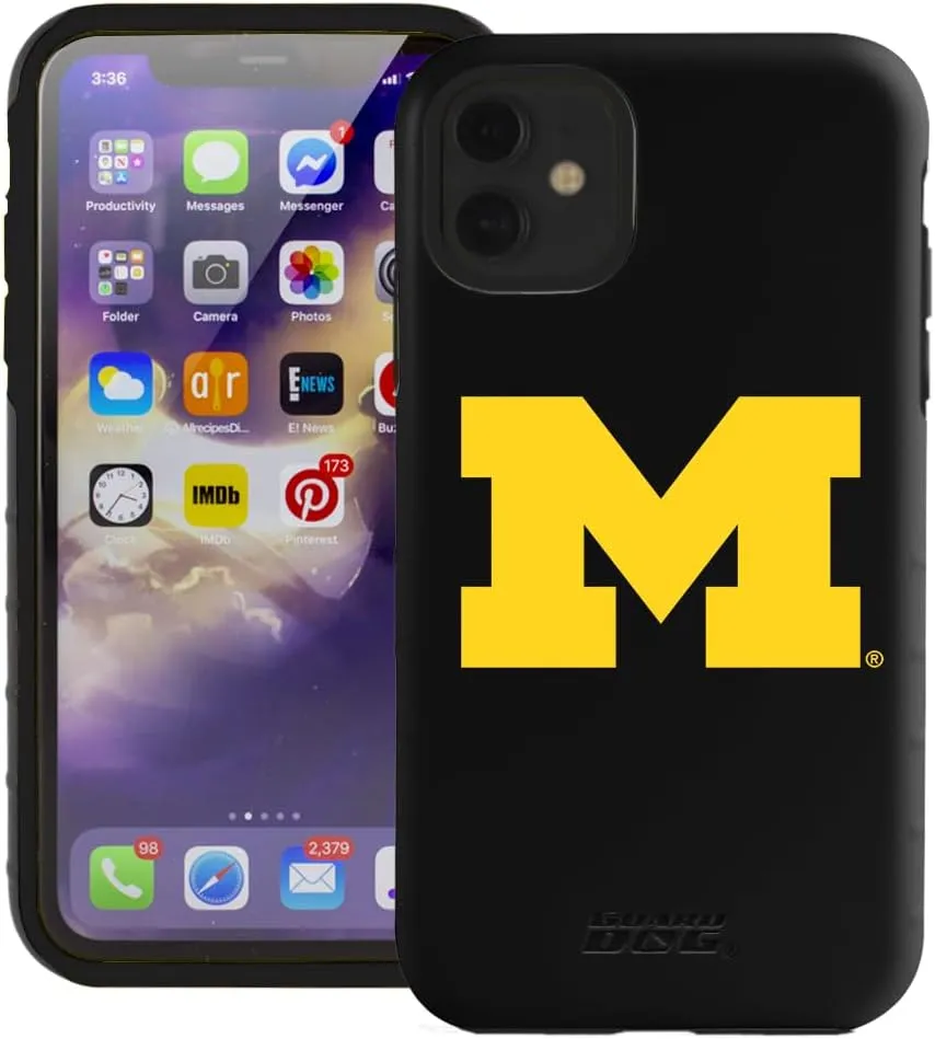 Guard Dog Case Compatible with iPhone 11 - Military Grade - Rugged Two Piece Protection - Collegiate Licensed - Michigan Wolverines - Logo