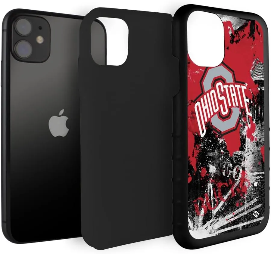 Guard Dog Case Compatible with iPhone 11 - Military Grade - Rugged Two Piece Protection - Collegiate Licensed - Ohio State Buckeyes - by Paulson Designs