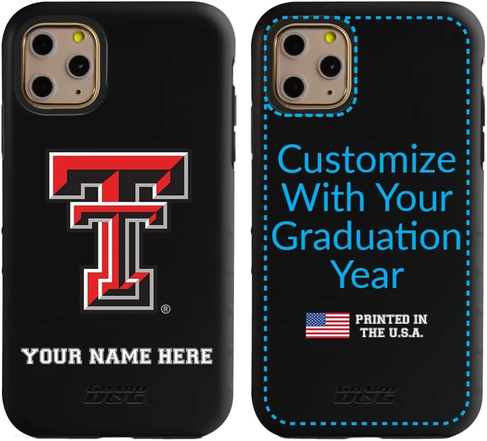Guard Dog Case Compatible with iPhone 11 Pro Max - Military Grade - Rugged Two Piece Protection - Collegiate Licensed - Texas Tech Red Raiders - Personalized