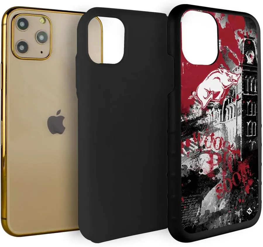 Guard Dog Case Compatible with iPhone 11 Pro - Military Grade - Rugged Two Piece Protection - Collegiate Licensed - Arkansas Razorbacks - by Paulson Designs