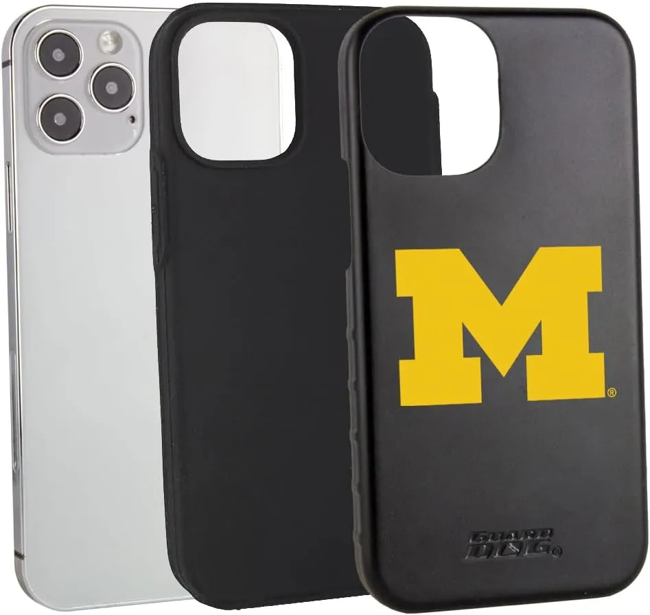 Guard Dog Case Compatible with iPhone 12/12 Pro - Military Grade - Rugged Two Piece Protection - Collegiate Licensed - Michigan Wolverines - Logo