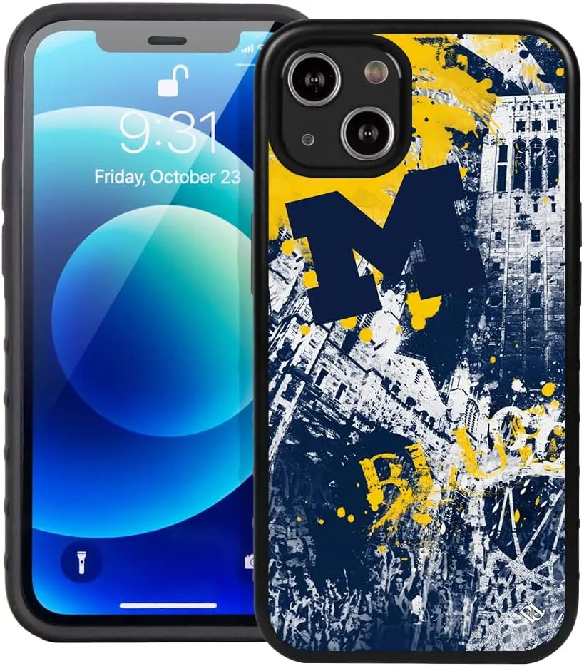 Guard Dog Case Compatible with iPhone 13 - Military Grade - Rugged Two Piece Protection - Collegiate Licensed - Michigan Wolverines - by Paulson Designs