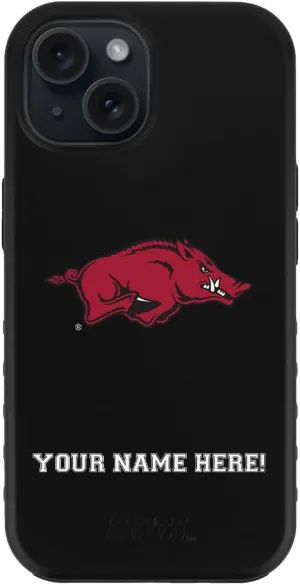 Guard Dog Case Compatible with iPhone 14 - Military Grade - Rugged Two Piece Protection - Collegiate Licensed - Arkansas Razorbacks - Personalized