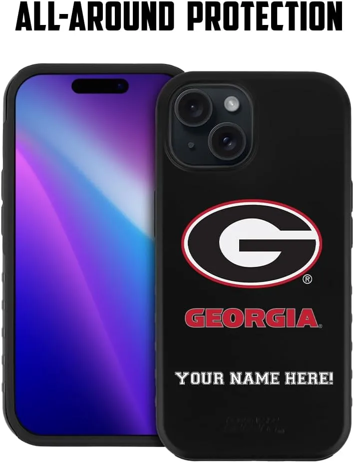 Guard Dog Case Compatible with iPhone 14 Pro - Military Grade - Rugged Two Piece Protection - Collegiate Licensed - Georgia Bulldogs - Personalized