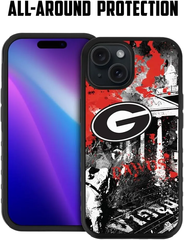 Guard Dog Case Compatible with iPhone 15 - Military Grade - Rugged Two Piece Protection - Collegiate Licensed - Georgia Bulldogs - by Paulson Designs